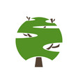 park and garden tree icon with round green leaf vector image vector image