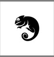 chameleon reptiles symbol silhouette logo vector image vector image