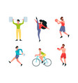 sportsmen healthy lifestyle persons active vector image vector image
