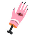 woman hand with eye sign mystery and witchcraft vector image vector image