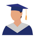 female graduate student in gown and graduation cap vector image