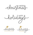happy holidays brush calligraphy banner vector image