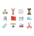 sewing tools cloth tailoring craft sew fashion vector image