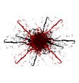 splatter black and red color background vector image vector image