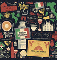 seamless pattern on theme italian cuisine vector image