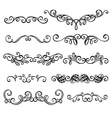 set of calligraphic borders vector image