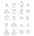 baby clothes icon set vector image