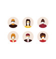 stylized character people wearing face mask vector image