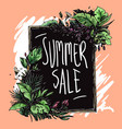 summer sale floral frame hand drawn vector image