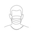 medical mask one line drawing vector image vector image