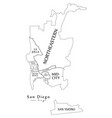 modern city map - san diego usa vector image