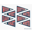pennant template set vector image vector image