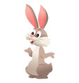 cartoon cute bunny rabbit standing wondering vector image vector image
