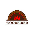 firewood in brick fireplace fire oven or hearth vector image vector image