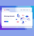 mining bitcoin office people and interact vector image vector image