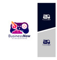 rocket game logo design template vector image