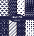 sea and nautical seamless patterns set vector image