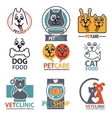 set of animal labels and stickers vector image