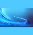 blue abstract wavy background with bokeh elements vector image vector image