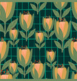cute tulip flower seamless pattern wildflower vector image vector image
