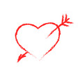 hand-drawn red heart vector image vector image