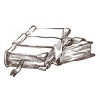 books with antique covers and bookmarks monochrome vector image vector image