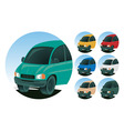 minivan icons vector image vector image
