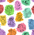 seamless pattern of chinese zodiac animals signs vector image vector image