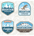 set mountain expedition patches vector image