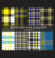 yellow glen plaid tartan seamless pattern vector image