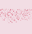 heart falling confetti isolated pink background vector image vector image