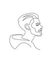 modern portrait man with beard in profile one vector image