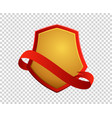 blank red and gold shield and ribbon vector image