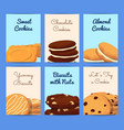 card or flyer templates set with cartoon vector image vector image