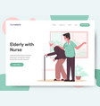 elderly with caregiver or nurse vector image