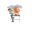 boy after a failed chemical experiment scientist vector image