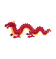 chinese japanese red dragon standing on four paws vector image