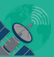 satellite and world vector image