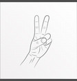 hand gesture peace sign line art vector image