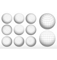 set of globe grid earth planet or sphere wire vector image vector image