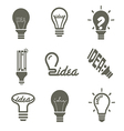 bulb idea icons set vector image vector image