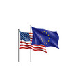 european union and american flags vector image vector image