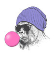 serious gorilla and bubblegum vector image