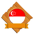 singapore flag on wooden board vector image