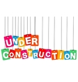 colorful hanging cardboard tags - under vector image vector image