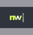 green letter nw n w combination logo icon company vector image vector image