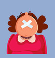 middle age woman keeping secrets concept vector image vector image