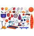 sport equipment icon set vector image