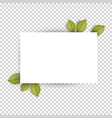 horizontal blank white sheet paper and green vector image vector image