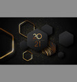 new year 2021 gold black luxury 3d glitter card vector image vector image